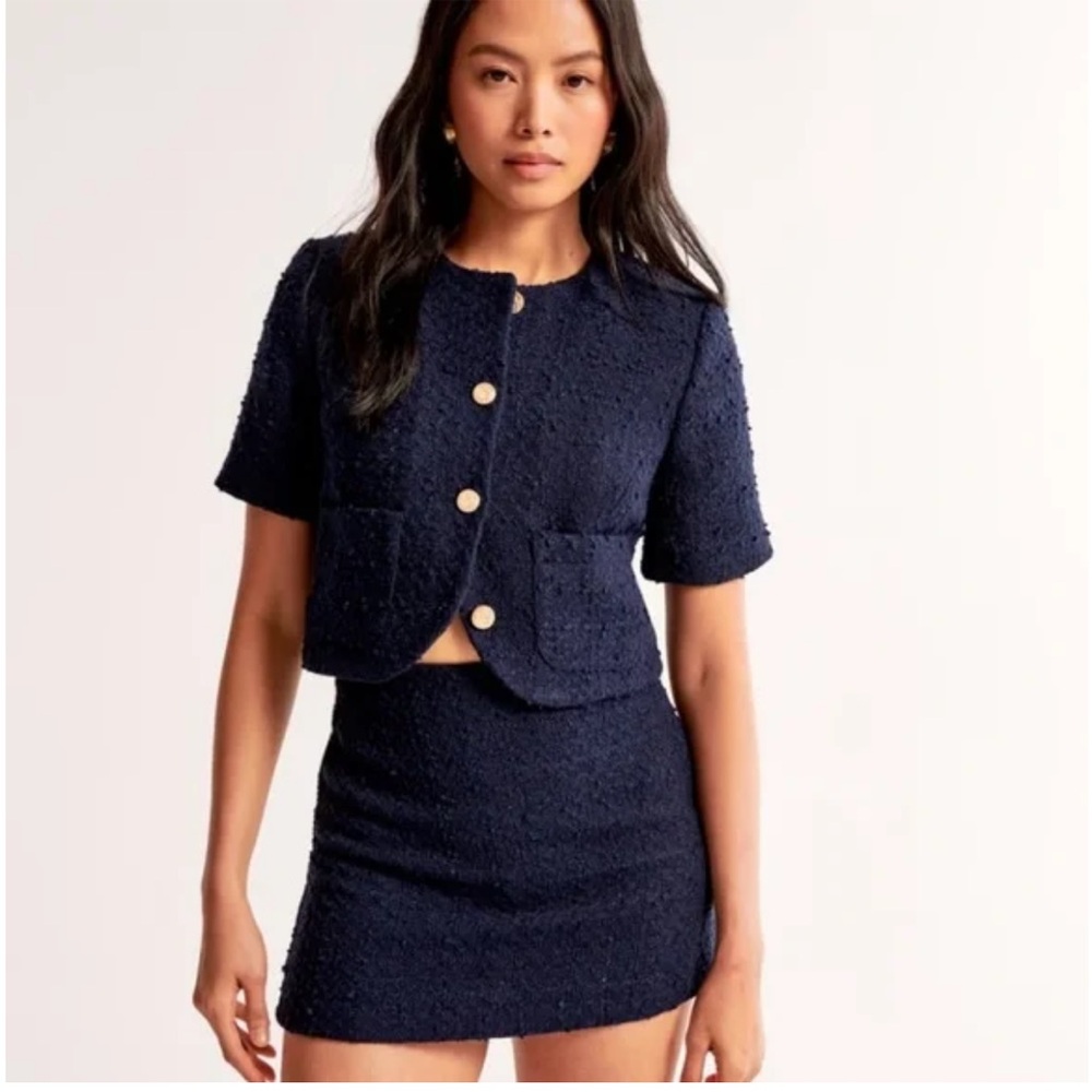 Abercrombie & Fitch Scarlett Tweed Navy Skirt Set